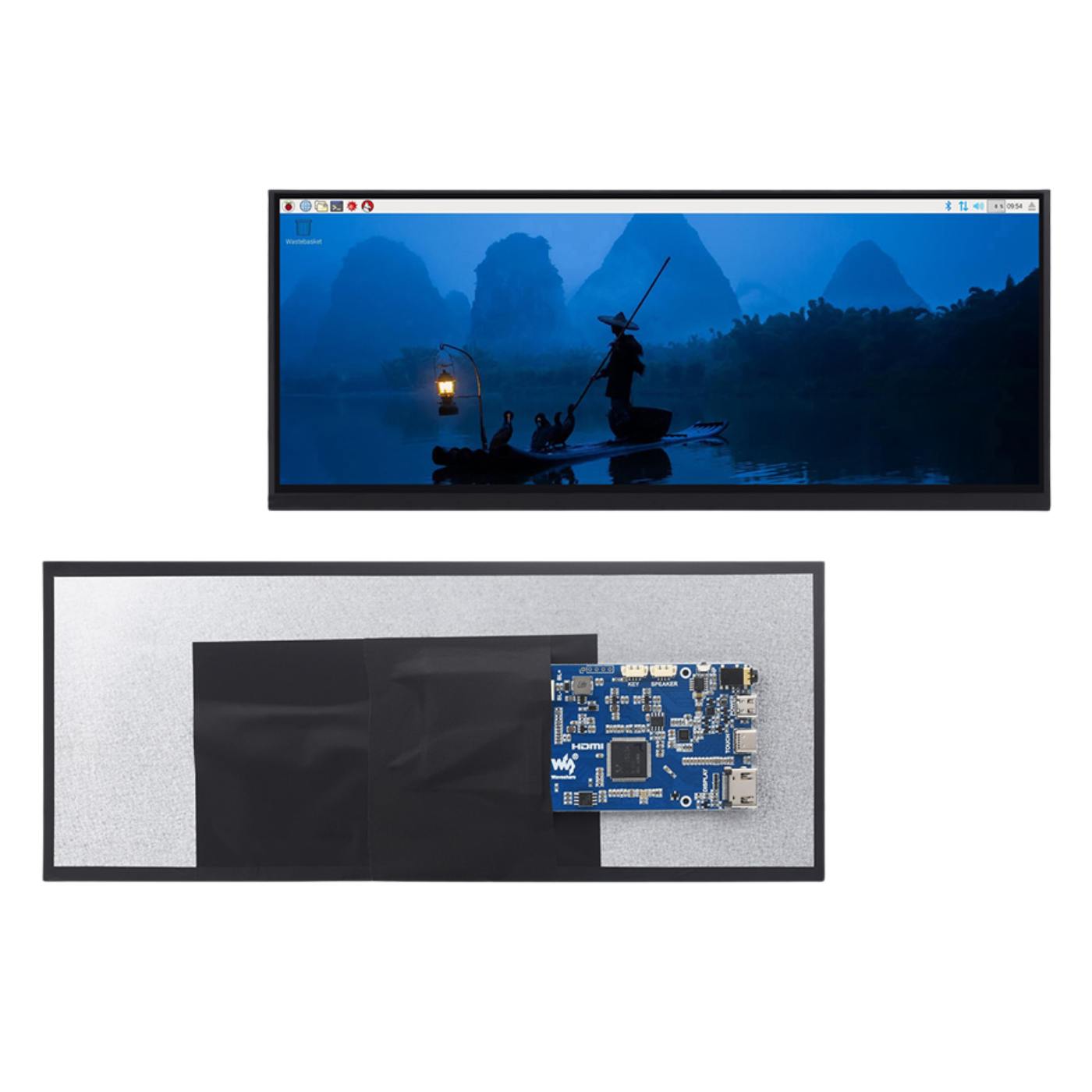 Waveshare 1920×720 12.3-Inch IPS LCD Touchscreen Display – In-Cell Technology, 10-Point Touch, HDMI & Type-C Interface -Displays -LCD Display -Robocraze