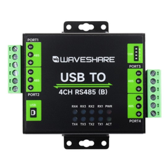 Waveshare Industrial Isolated USB to 4-Channel RS485 Converter – CH344L Chip & Multi-Protection -Cables -USB Cables -Robocraze