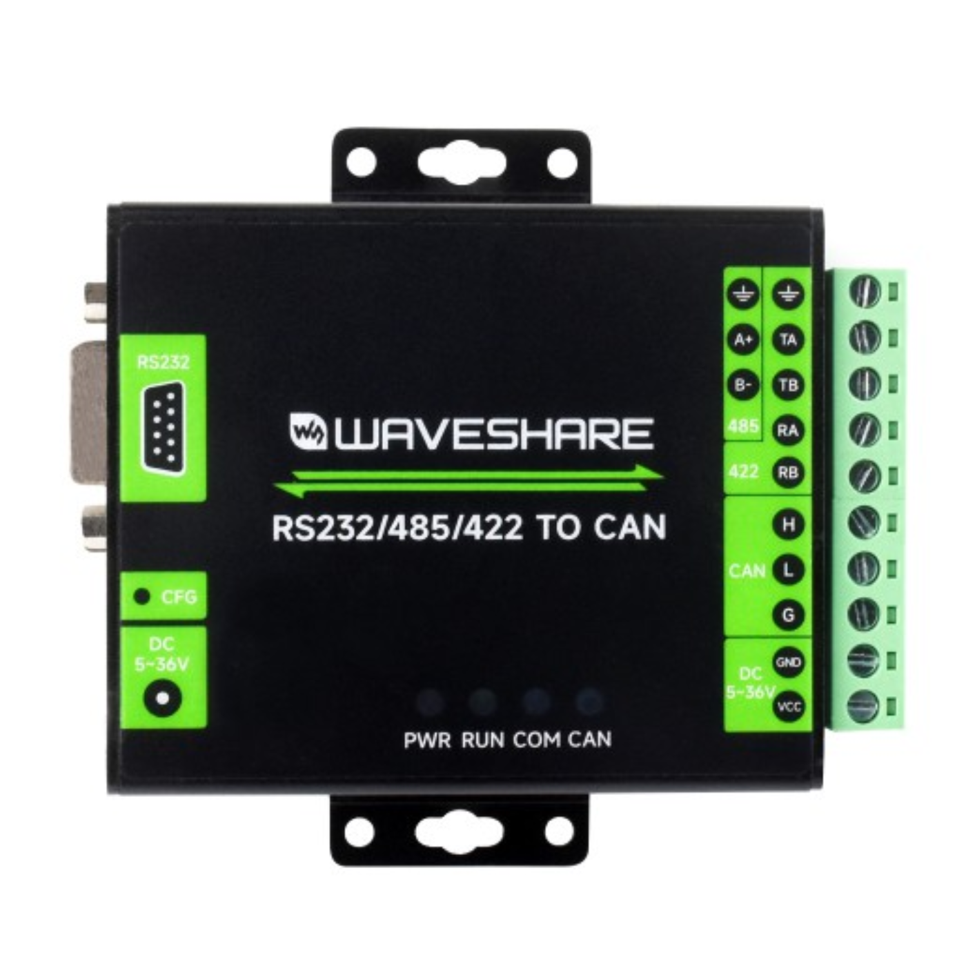 Waveshare Industrial RS232/RS485/RS422 to CAN Isolated Converter with Modbus RTU Support -Data Converters -Robocraze