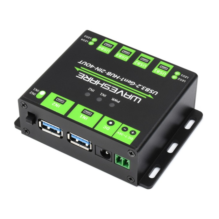 Waveshare Industrial grade USB HUB Extending 4x USB 3.2 Ports with Switchable Dual Hosts -Robocraze