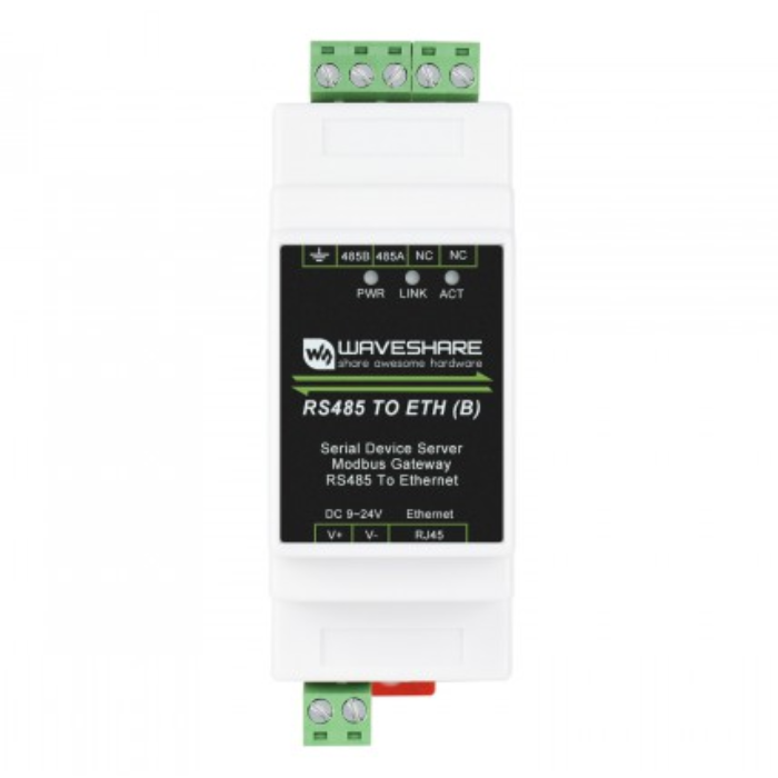 Waveshare RS485 to RJ45 Ethernet Industrial Serial Server with POE Function (Optional) -Robocraze