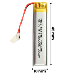 Witty Fox 3.7V 480mAh Rechargeable LiPo Battery -Lithium Polymer Battery for Drone -Robocraze