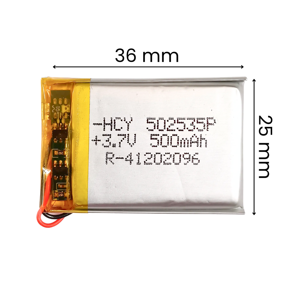 Witty Fox 3.7V 500mAh Rechargeable LiPo Battery -Lithium Polymer Battery for Drone -Robocraze