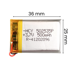 Witty Fox 3.7V 500mAh Rechargeable LiPo Battery -Lithium Polymer Battery for Drone -Robocraze