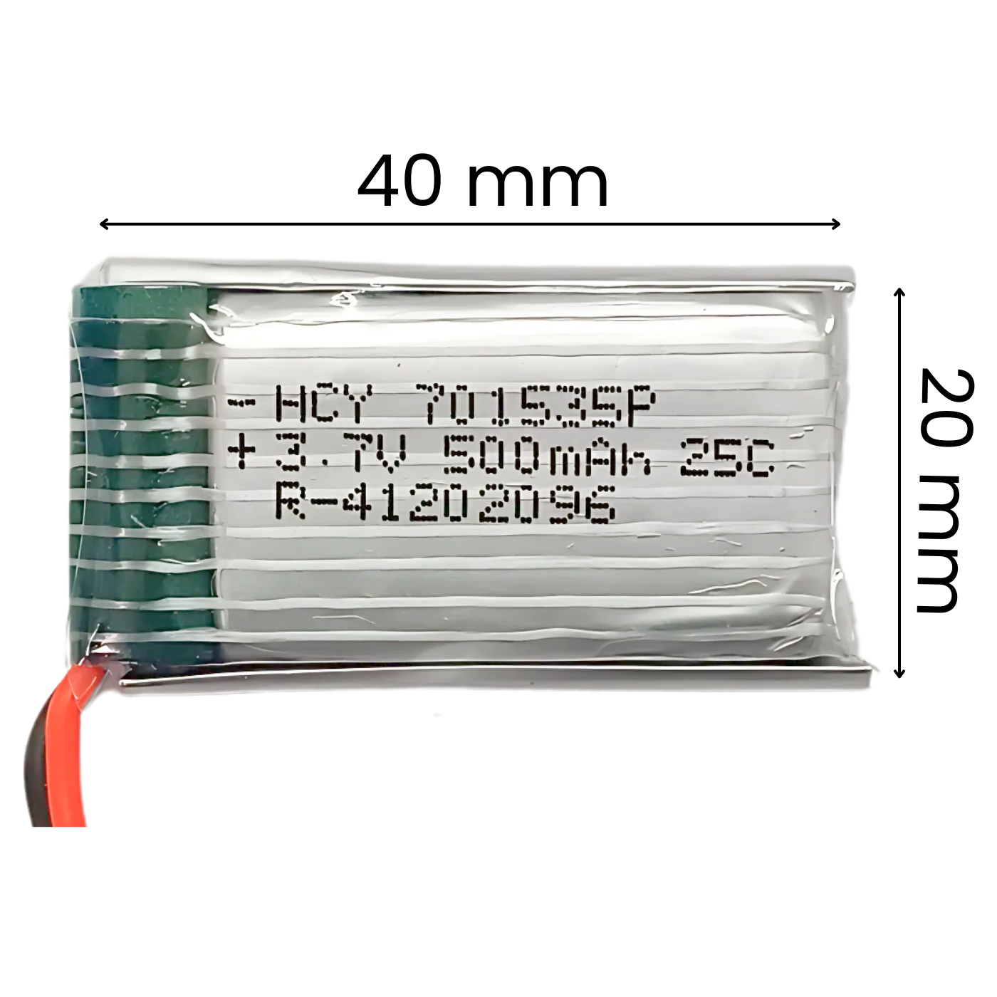 Witty Fox 500mAh Rechargeable 3.7v LiPo Battery with Connector -Lithium Polymer Battery for Drone -Robocraze