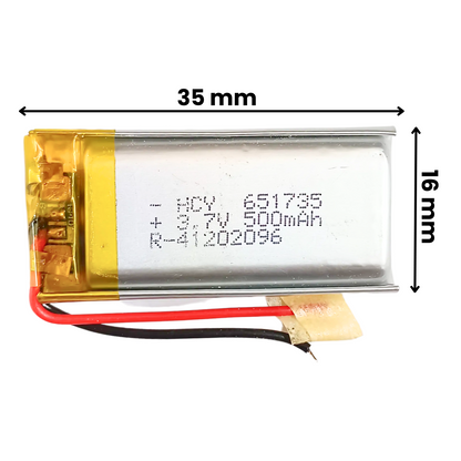 Witty Fox 500mah Rechargeable 3.7v Lithium Polymer Battery -LiPo Battery for Drone -Robocraze