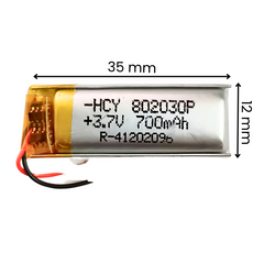 Witty Fox 700mAh Rechargeable 3.7v Lithium Polymer Battery -LiPo Battery for Drone -Robocraze