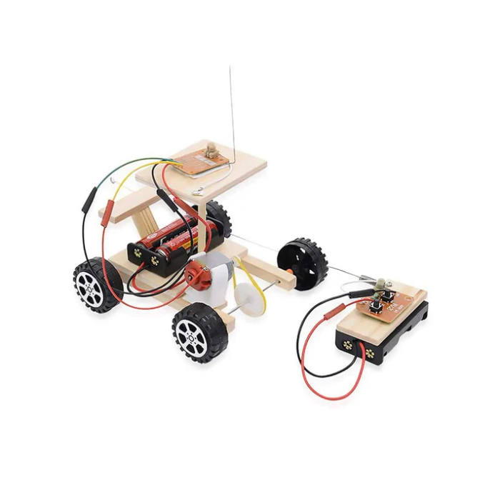 Wooden Wireless Remote Control DIY car Kit for Kids -STEM toy for kids -Robocraze