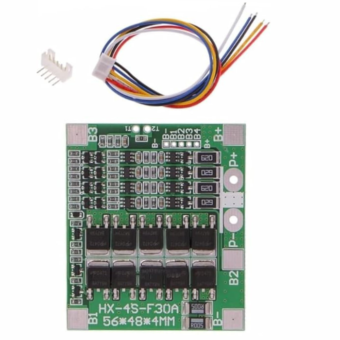 Flash 4S 30A 14.8V Li-Ion BMS – 4S 30A BMS for 14.8V lithium battery safety. -Battery Protection -Robocraze