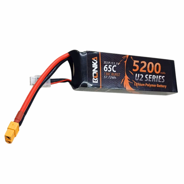 11.1v 5200mah 65C 3S1P Bonka Lipo Battery - Robocraze