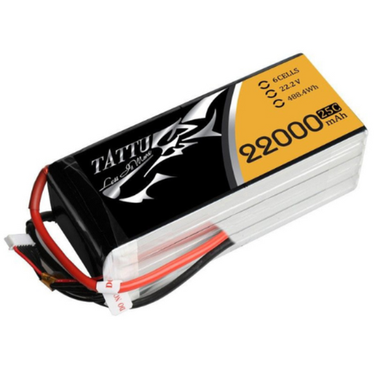 Original Tattu 22000mAh 25C 22.2V 6S1P XT90-S LiPo Battery – For FPV drones & quadcopters - DIY Drone Parts - Robocraze