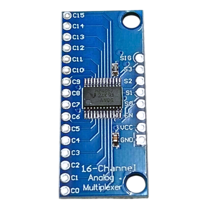 CD74HC4067 16-Channel Multiplexer – Analog multiplexer IC with 16 channels for signal routing. -Robocraze