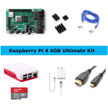 Raspberry Pi4 Model B 4GB Ultimate Kit with Pi4 4GB, Case, Power Adapter, Heatsink, 32GB SD Card, Manual, HDMI and Ethernet Cable