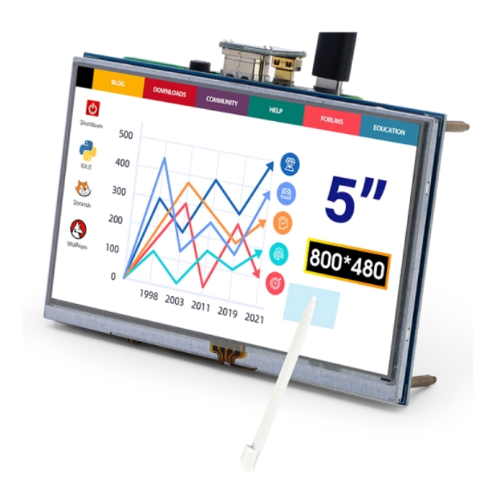 Tft Display With In Cell Touch Components Stack Elecrow RR050 5 Inch Resistive Touch Screen TFT Display 800x480 – Robocraze