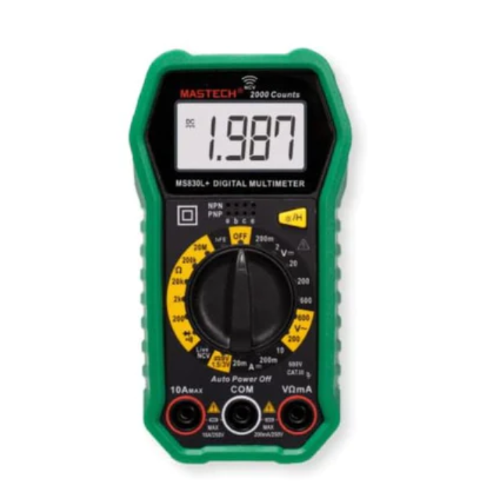 Mastech MS830L+ Digital Multimeter with Probes – meter for voltage & resistance tests -Robocraze