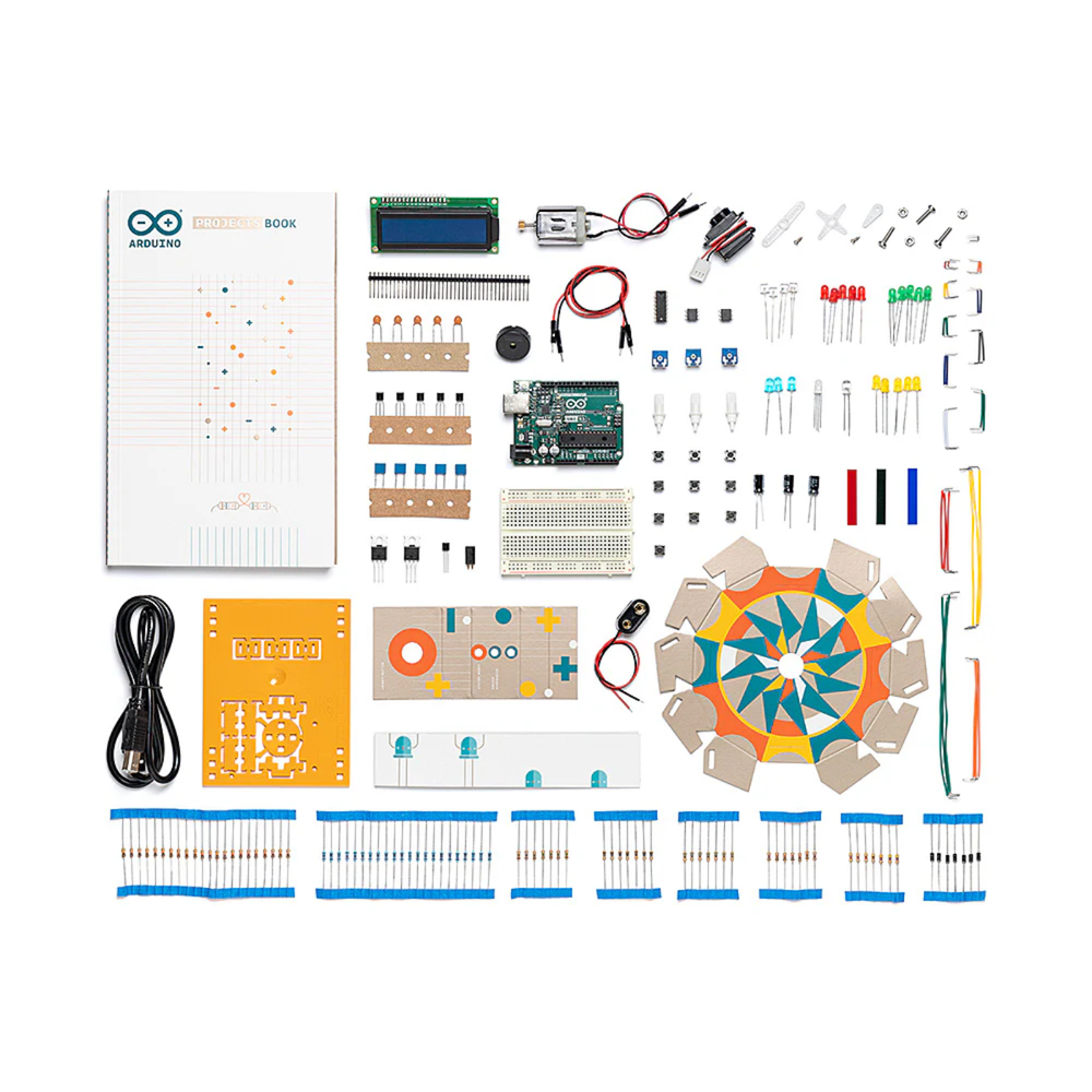 Official Arduino Starter Kit – Beginner-friendly kit with sensors, motors & guidebook. -Robocraze