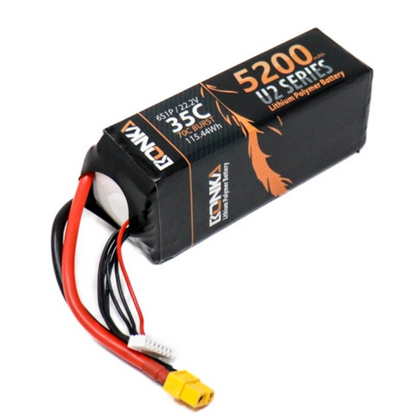 22.2v 5200mAh 35C 6S1P Bonka Lipo Battery - Robocraze