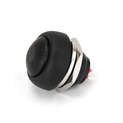 Black R13-507 12mm No Lock Push Button 3A 250V – Compact push button switch - Mini Switch - Robocraze