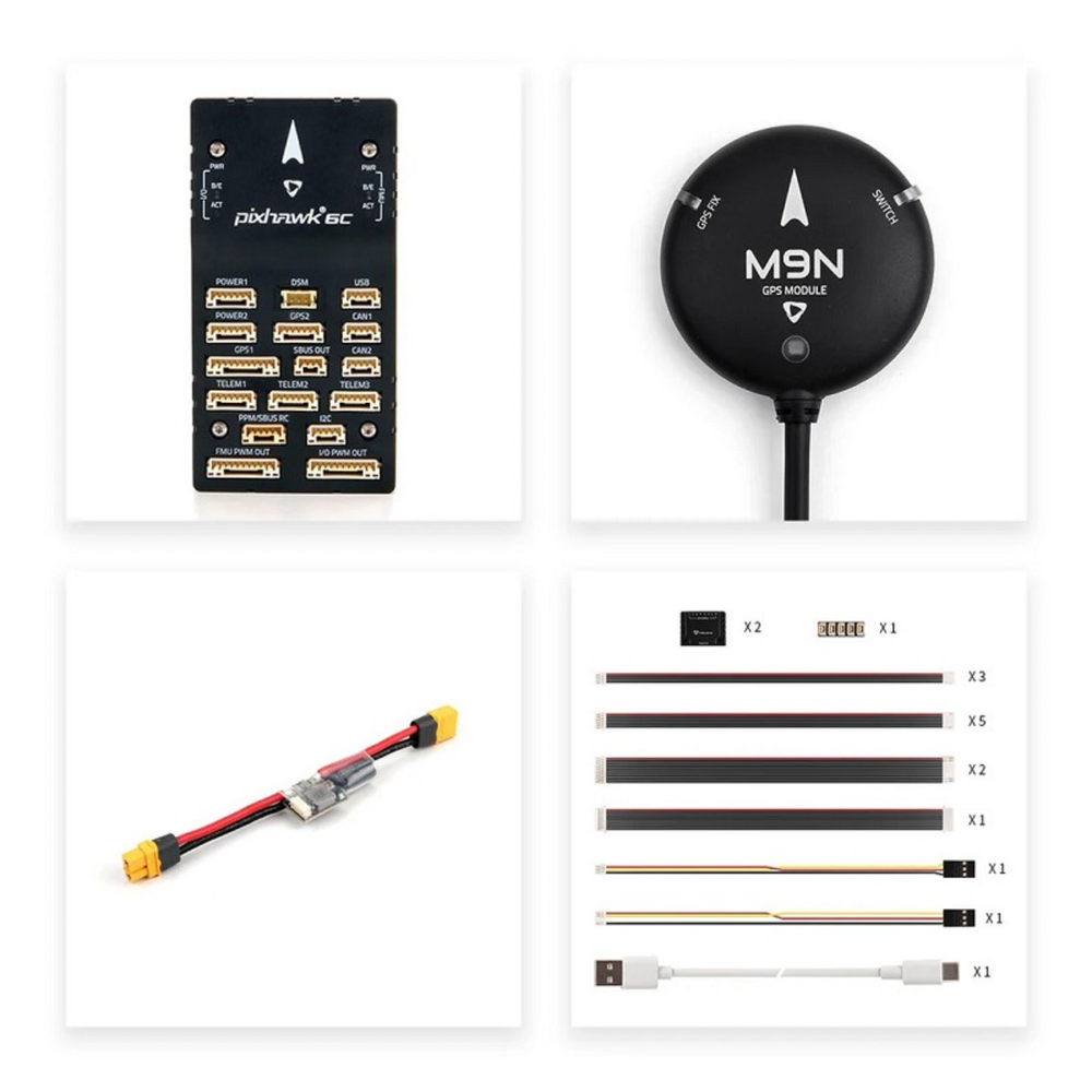 Holybro Pixhawk 6C Flight Controller With PM02 Power Module and M9N GPS - robocraze