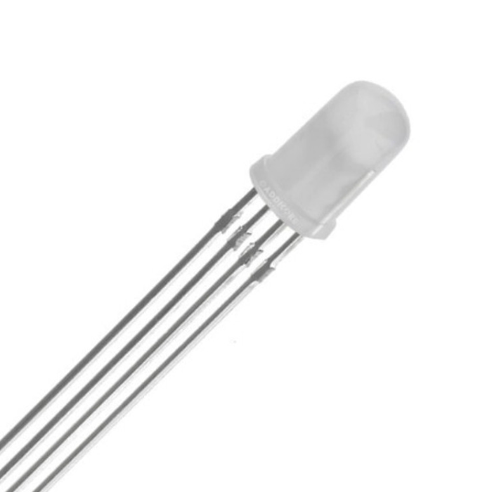 5mm Common Anode RGB LED 4Pin – White diffused LED for colorful lighting projects - Electronic Components - Robocraze