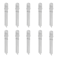 5mm Common Anode RGB LED 4Pin – White diffused LED for colorful lighting projects - Electronic Components - Robocraze