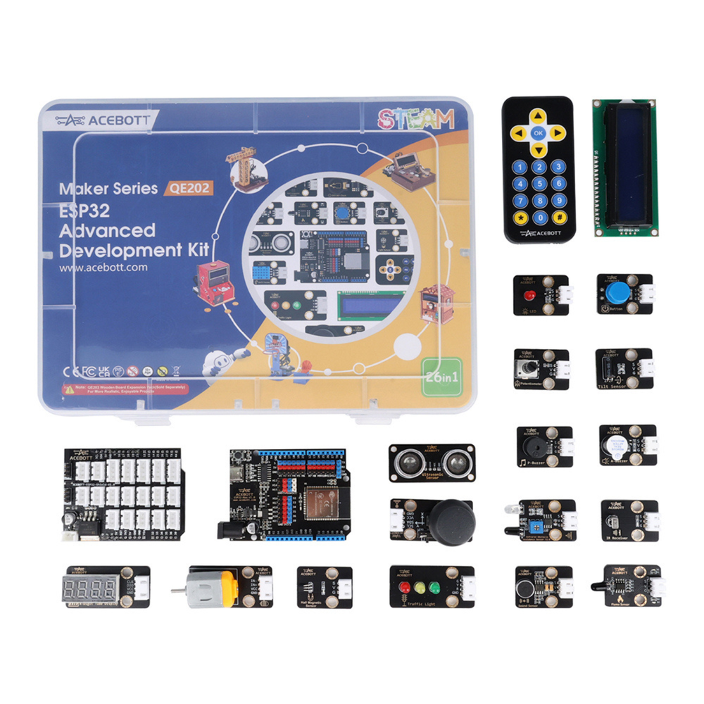 ACEBOTT QE202 ESP32 Advanced Electronic Sensor Project Learning Kit 26-in-1 - Robocraze