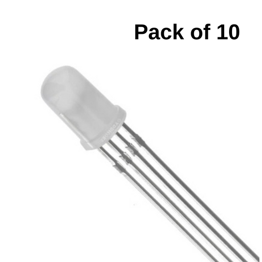 5mm Common Anode RGB LED 4Pin – White diffused LED for colorful lighting projects - Electronic Components - Robocraze