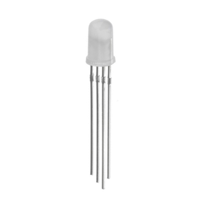 5mm Common Anode RGB LED 4Pin – White diffused LED for colorful lighting projects - Electronic Components - Robocraze