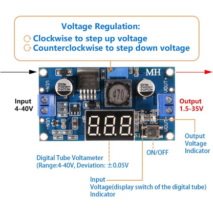 LM2596 DC-DC Step-down Buck Module with Display