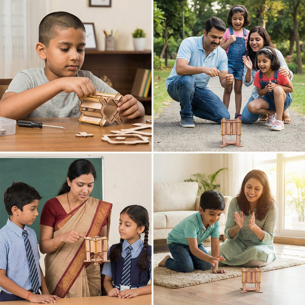 Pludo STEM Kit Spring Force – Shock Absorber DIY Science Experiment Kit for Kids 11–14 | Grade 6–8 Mechanics & Force Model -Pludo Education Kit -Robocraze