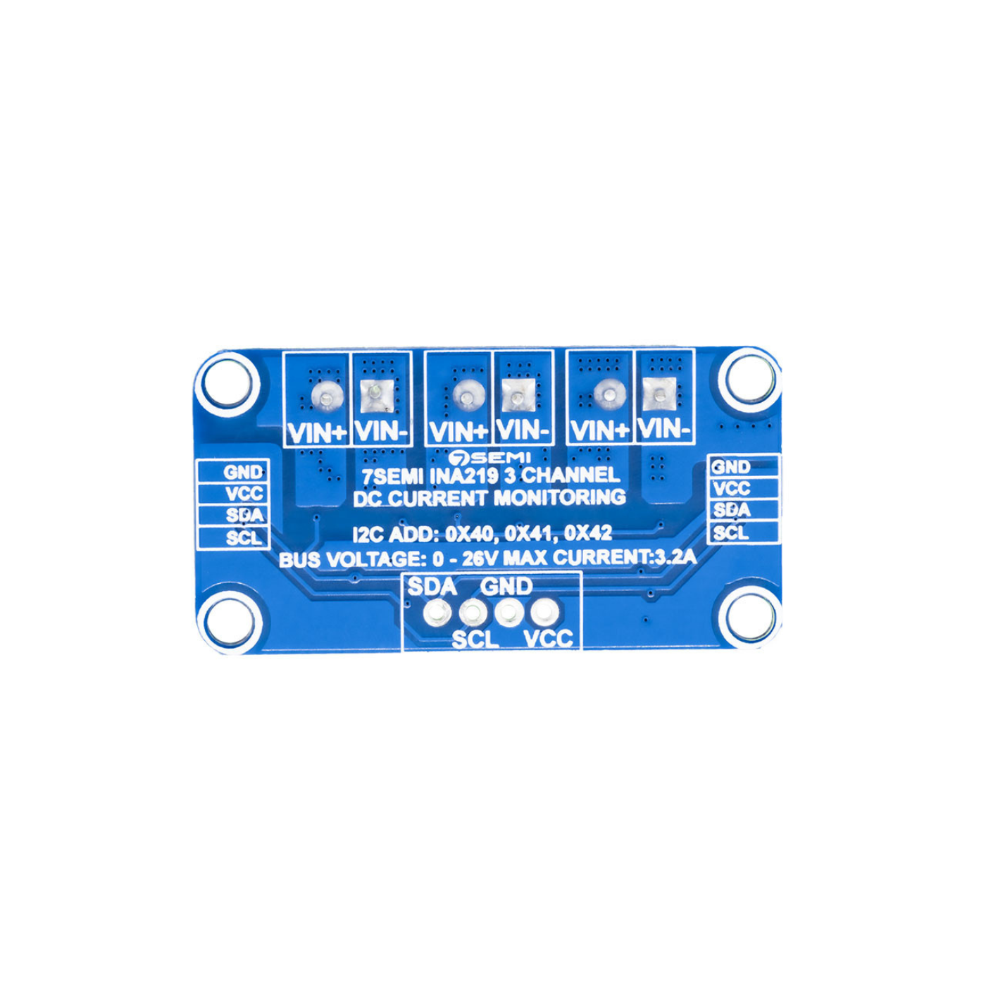 7Semi INA219 Triple-Channel DC Current Monitoring Sensor Breakout -Robocraze