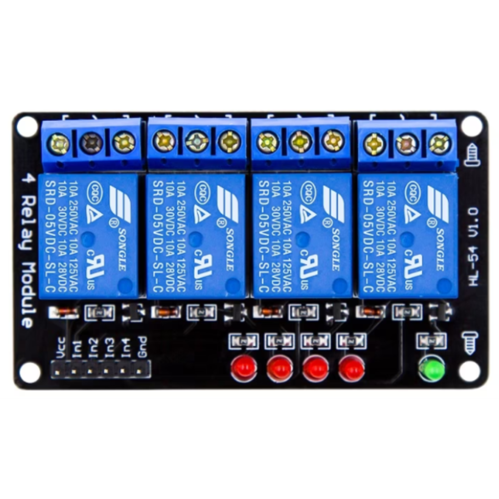 5V 4 Channel Relay Module for Arduino & Microcontrollers - Robocraze