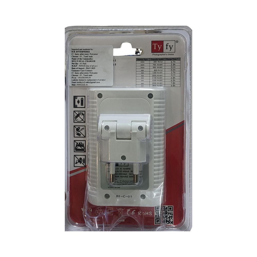 TYFY Multi Charger X2 WITH 9V BATTERY OPTION - robocraze