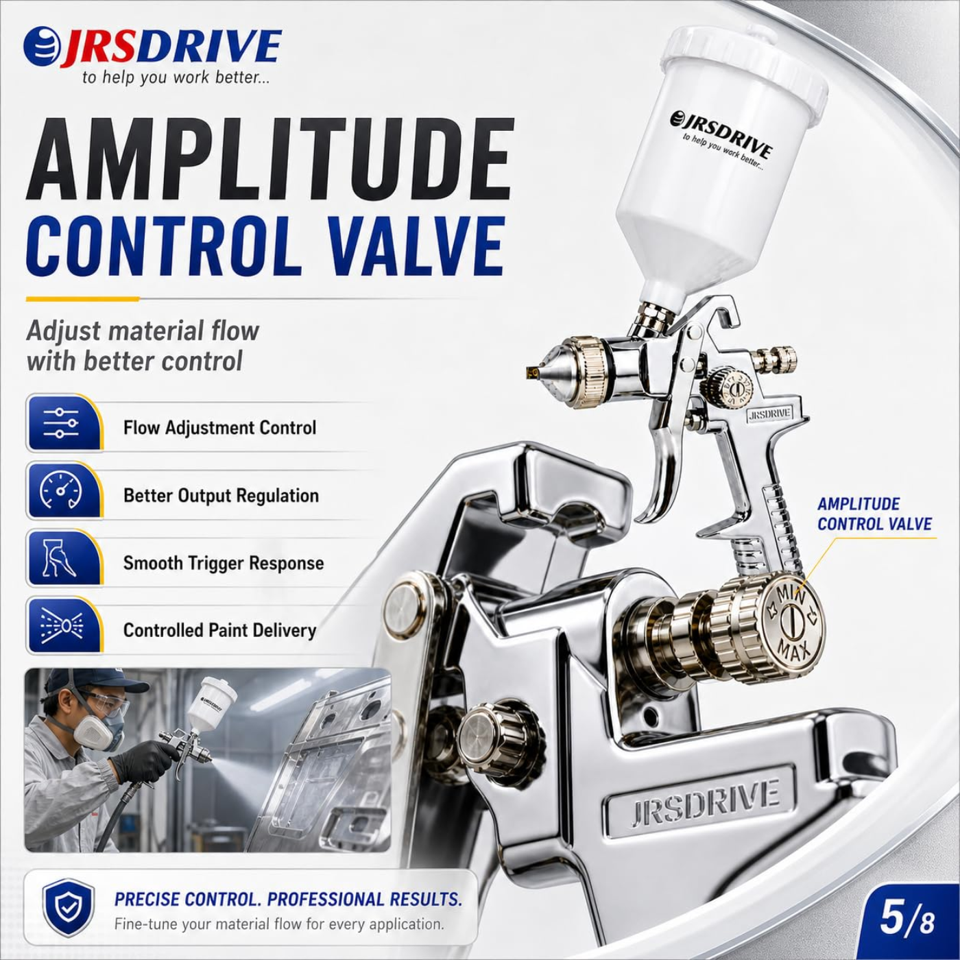 Eastman EPSG827A Professional Pneumatic Paint Spray Gun HVLP Model