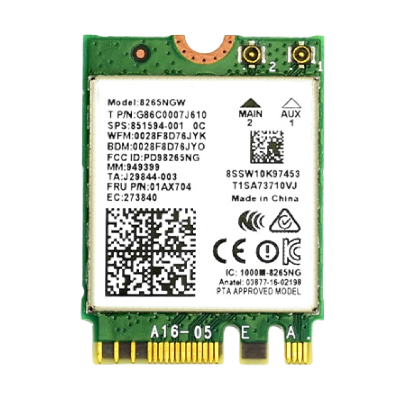 Waveshare AC8265 Wireless NIC – Dual-Band Wi-Fi 5 & Bluetooth 4.2 Adapter