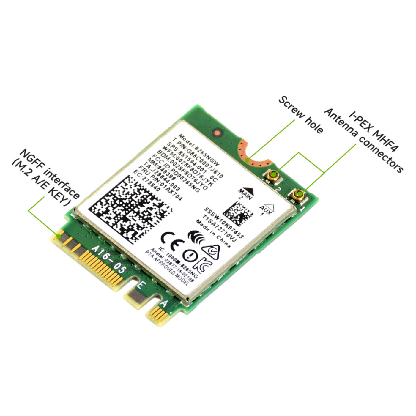 Waveshare AC8265 Wireless NIC – Dual-Band Wi-Fi 5 & Bluetooth 4.2 Adapter