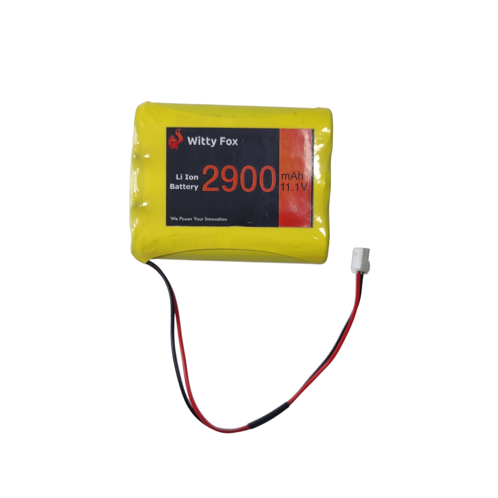 Witty Fox 11.1V 2900mAh Li-ion Battery – Efficient battery for robotics & IoT. -Lithium Battery -Robocraze