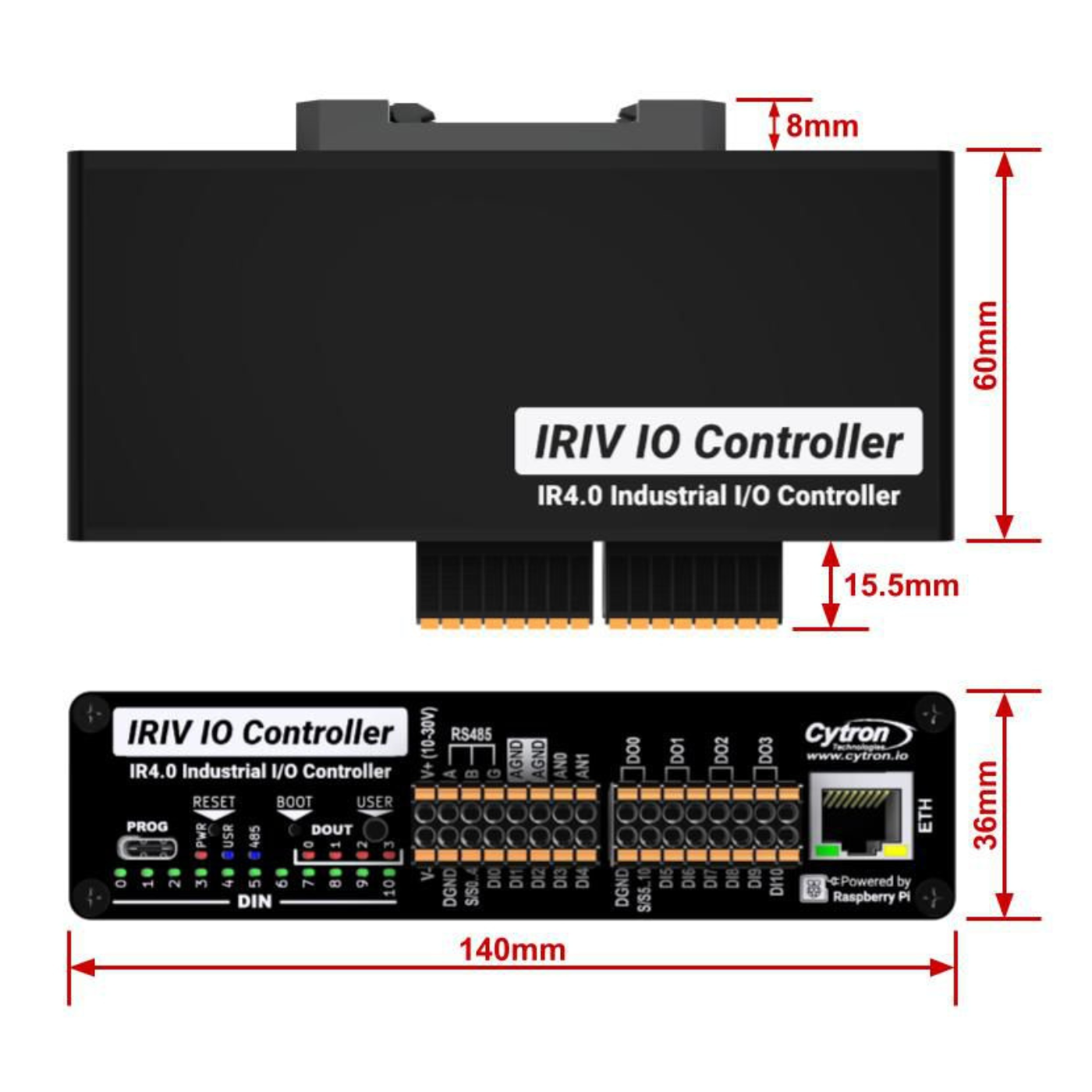 IRIV-IOC RP2350 IR4.0 Industrial I/O Controller -Robocraze