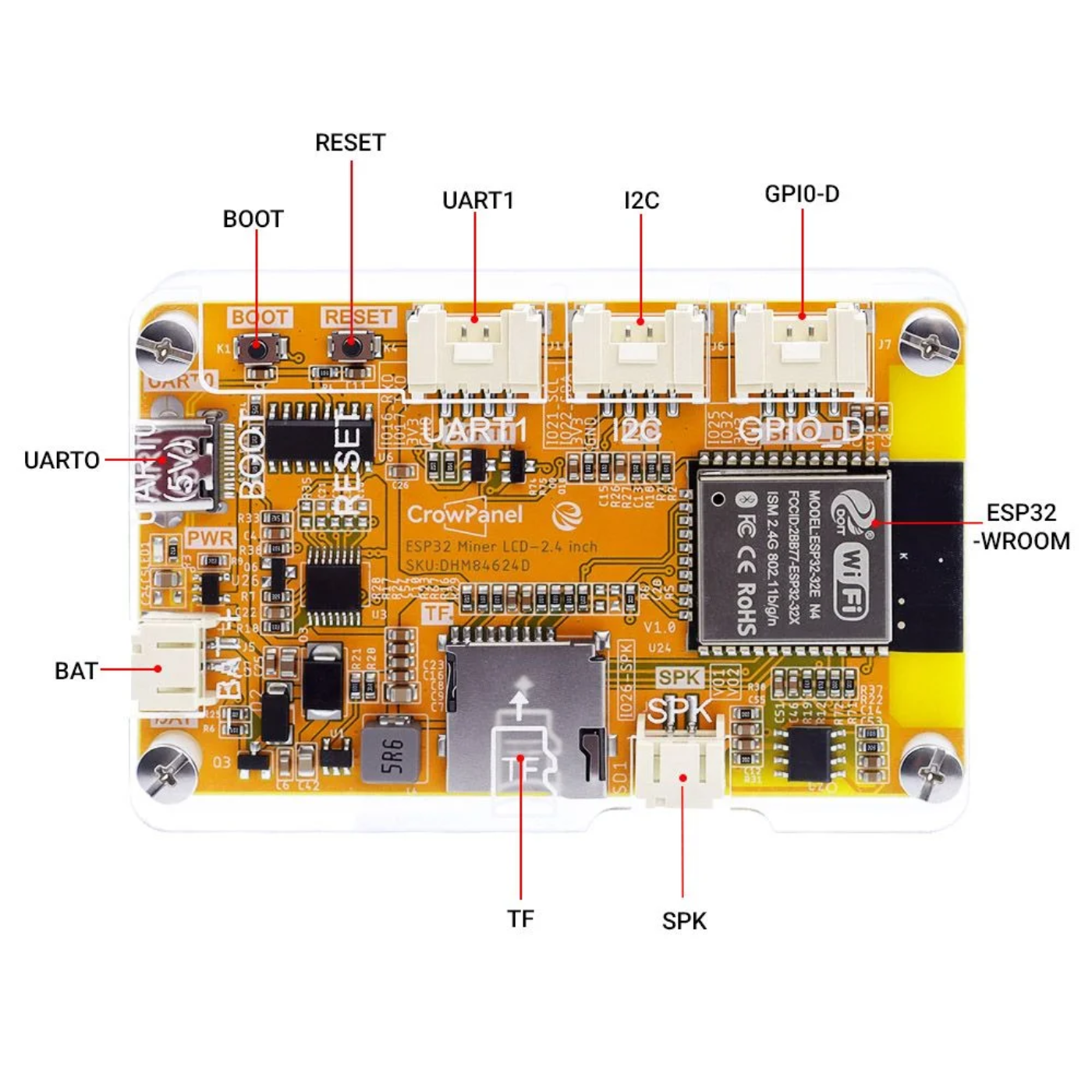 Elecrow 2.4 Inch ESP32 HMI Touch Display with WiFi & Bluetooth for IoT Projects