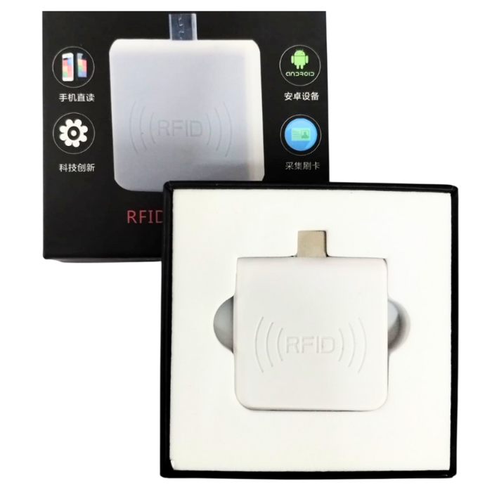125KHz Android Phone MicroUSB RFID Reader - 125KHz Android MicroUSB C Type  RFID Reader for mobile access control. -Robocraze