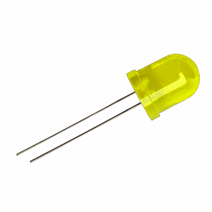 10mm Bright Yellow LED - 10pcs Pack – Energy-efficient LED for various applications - Electronic Components - Robocraze