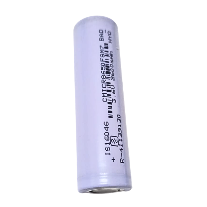 3.6V 2600mAh 18650 Battery – Reliable Li-ion battery with 3.6V output. -Lithium Battery -Robocraze