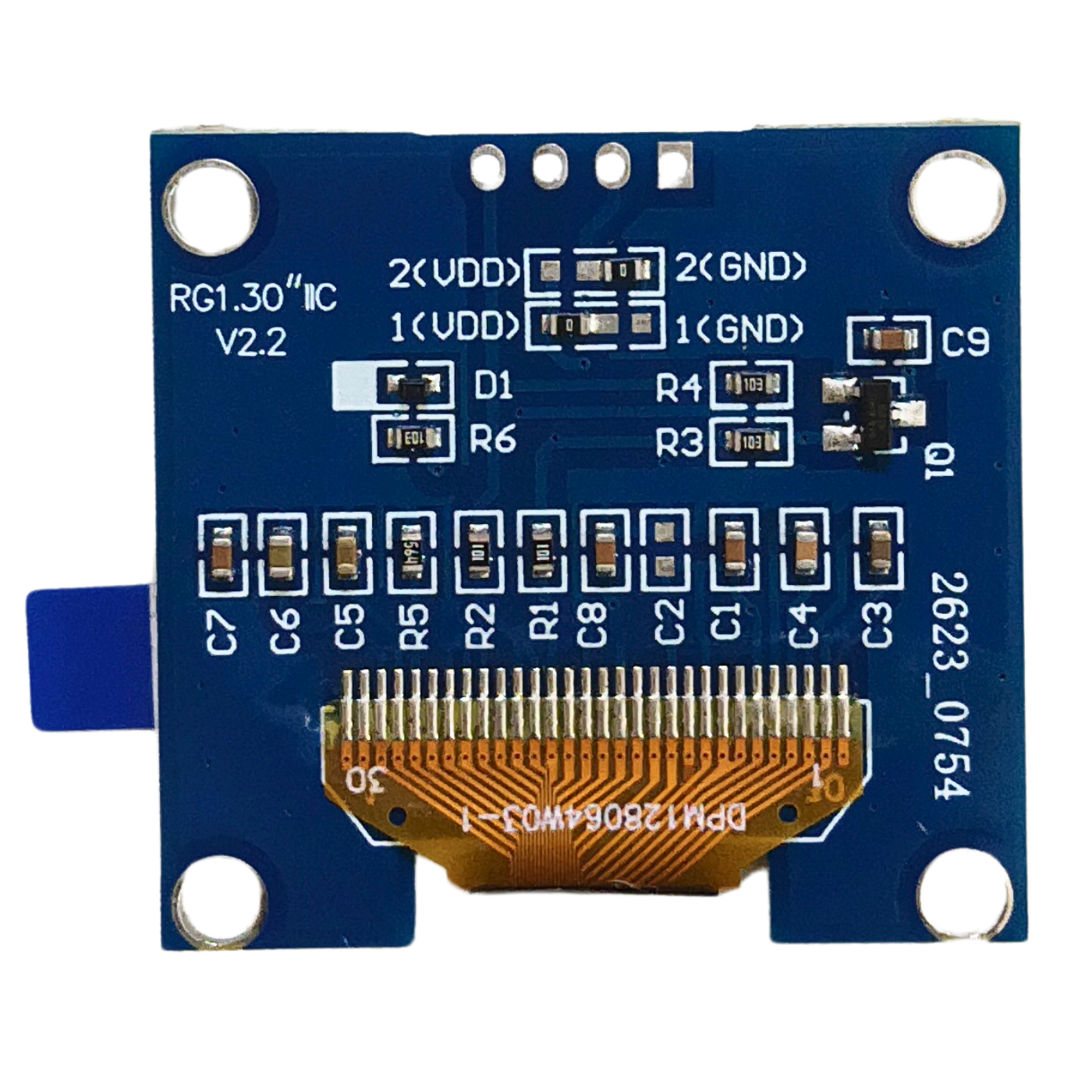 1.3" I2C OLED Display 4pin Blue – OLED screen for Arduino, ESP32 & projects -OLED Display -Robocraze
