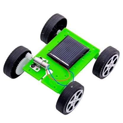 DIY Mini Solar Car Kit 4 Wheel Drive (Green Chassis)-Robocraze