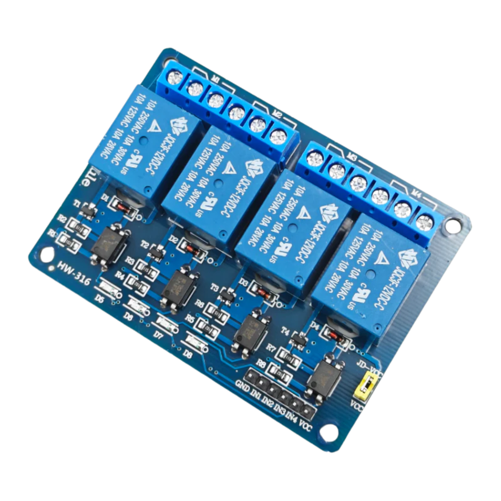 12v 4-channel Relay Module​ with Optocoupler -Electronic Modules -Relays -12V Relays -Robocraze