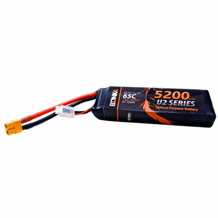 11.1v 5200mah 65C 3S1P Bonka Lipo Battery - Robocraze