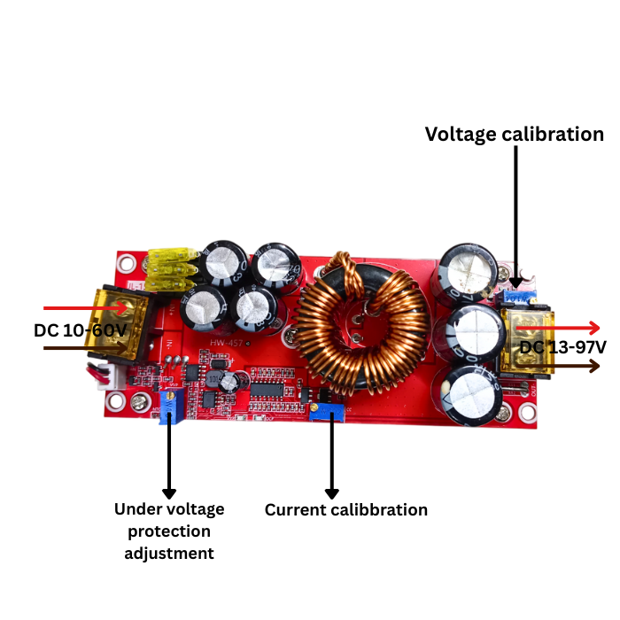 1800W 40A DC to DC Adjustable Power Supply Step Up Module -Batteries & Power Supply -Buck/Boost -Robocraze