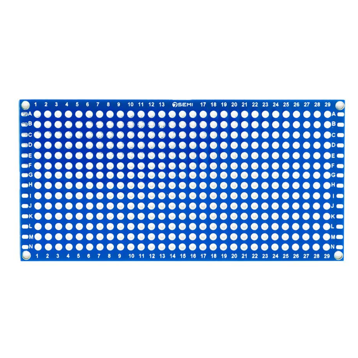 1 7Semi 2.54mm 29x14 Holes Dual-Sided PCB Prototype Board - Robocraze