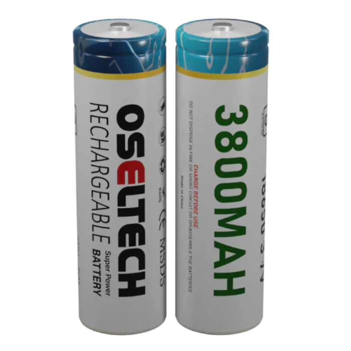 18650 3.7V 3800mAh Li-ion Battery (Pack of 2) – Long-lasting 18650 battery with header. -Lithium Battery -Robocraze