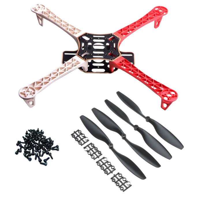 F450 drone frame with 4 propellers and screws -Complete Drone Making Kit -Robocraze